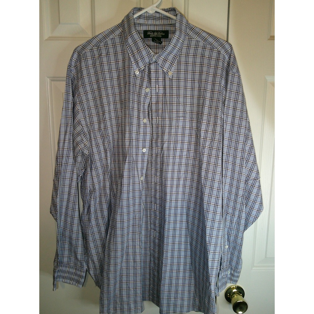 Brooks Brothers Country Club Plaid Button Down Long Sleeve Dress Shirt XL - Picture 1 of 3